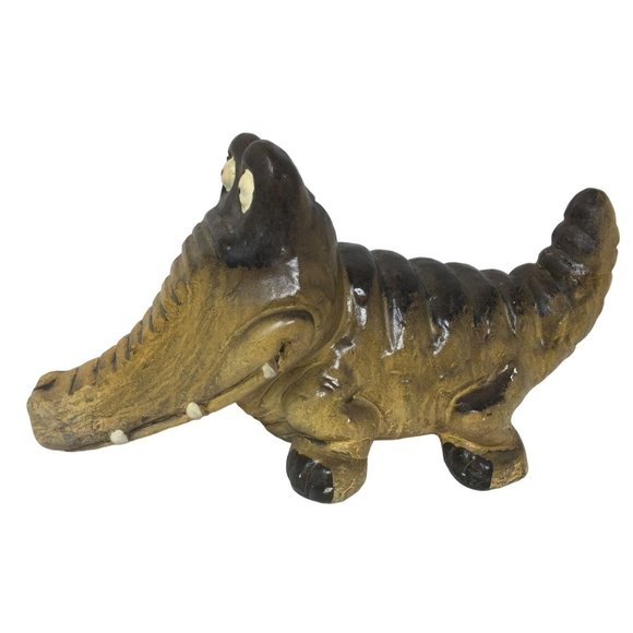 Vintage Big Eyes Ceramic Alligator Bank - Cute Retro Find! - Picture 1 of 9